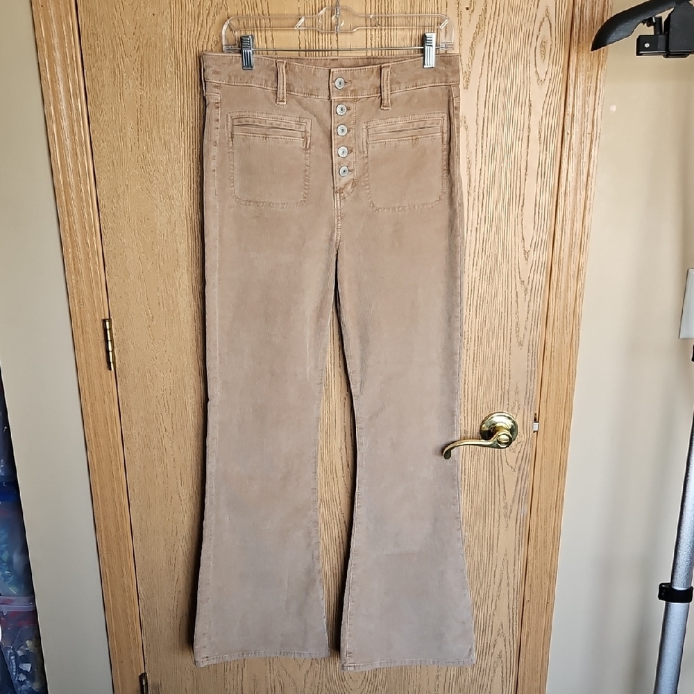 American Eagle Outfitters Tan Flare Pants